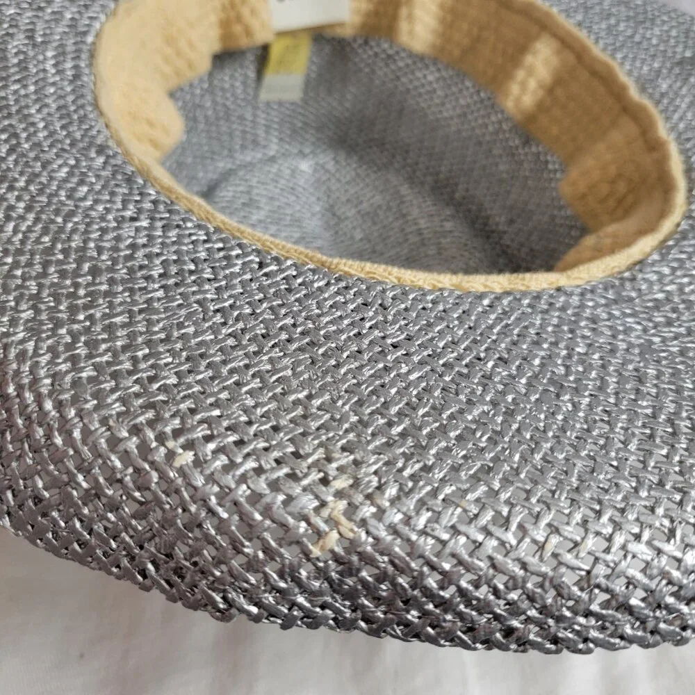 Jhats Cowgirl Straw Hat Kentucky Derby Silver S/M 6-7 1/8